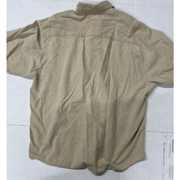 Bear Back Buckmaster Button Down Men's Medium Tan Short Sleeve Shirt A18‎ - Picture 7 of 7
